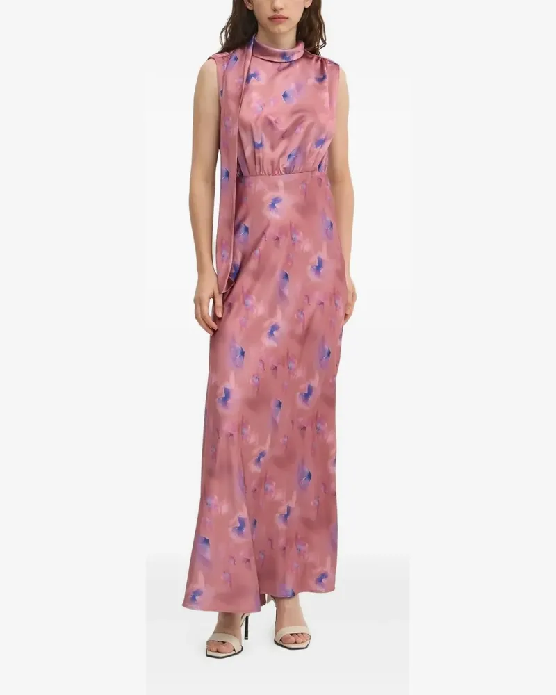 HUGO BOSS Maxikleid mit Schmetterling-Print - Rosa Rosa
