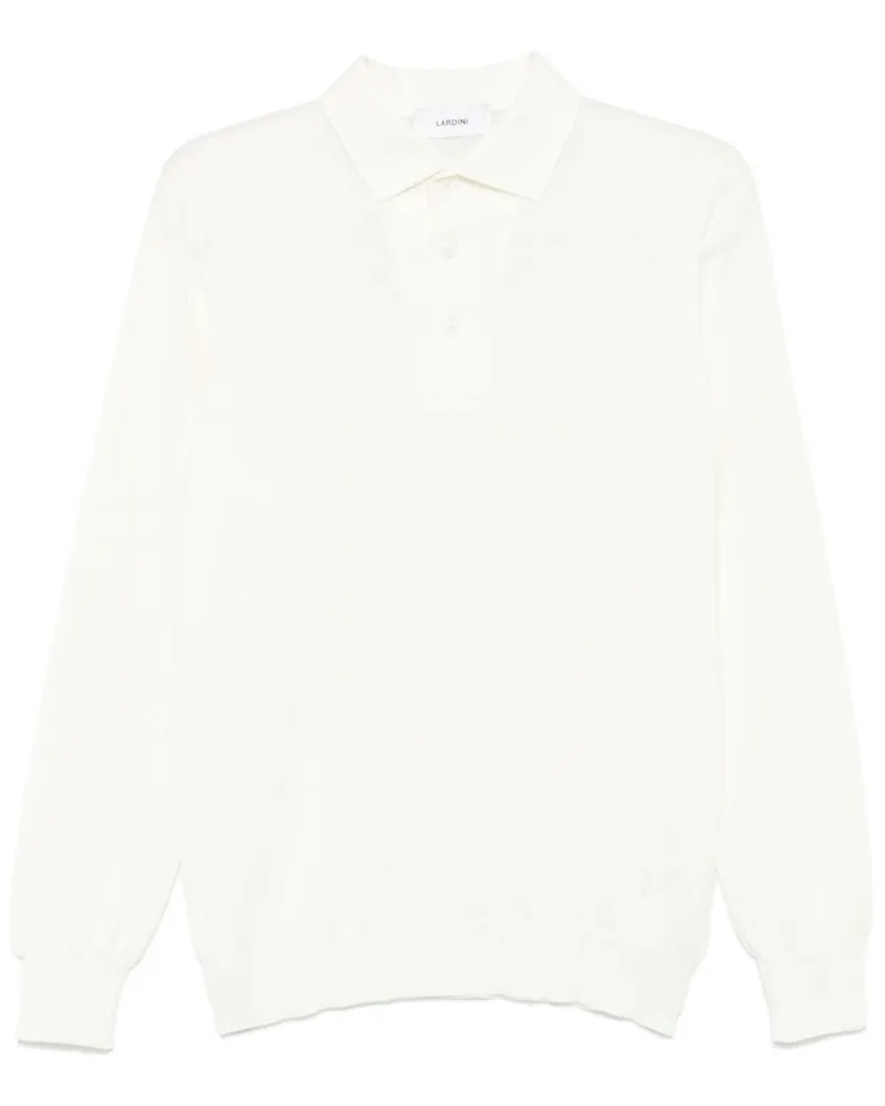LARDINI Meliertes Poloshirt - Weiß Weiß
