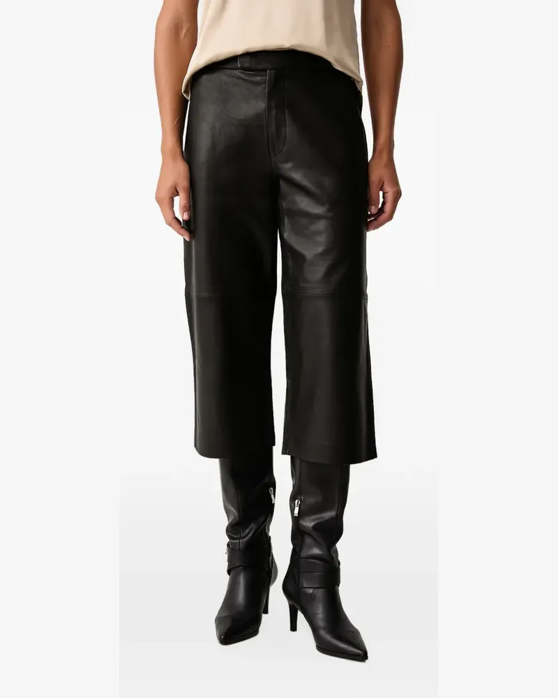 Mos Mosh MMLeyanna cropped lambskin trousers - Schwarz Schwarz