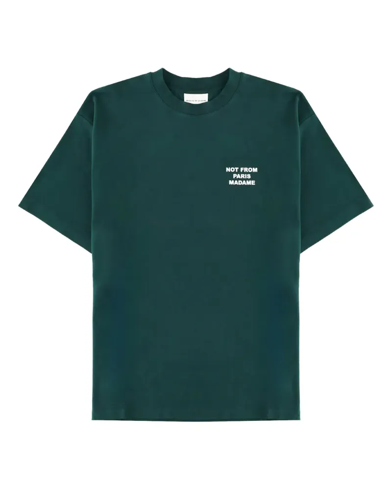 Drôle de Monsieur T-Shirt mit Slogan - Grün Grün