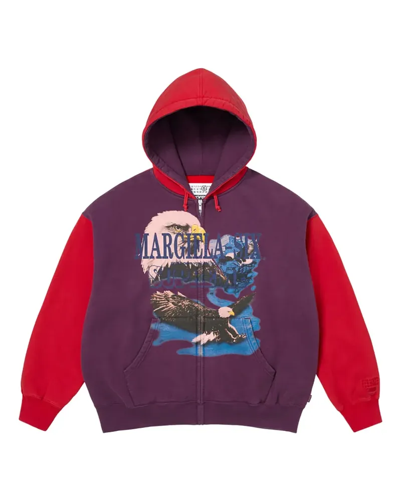Supreme Being x MM6 Maison Margiela eagle-motif hoodie - Violett Violett