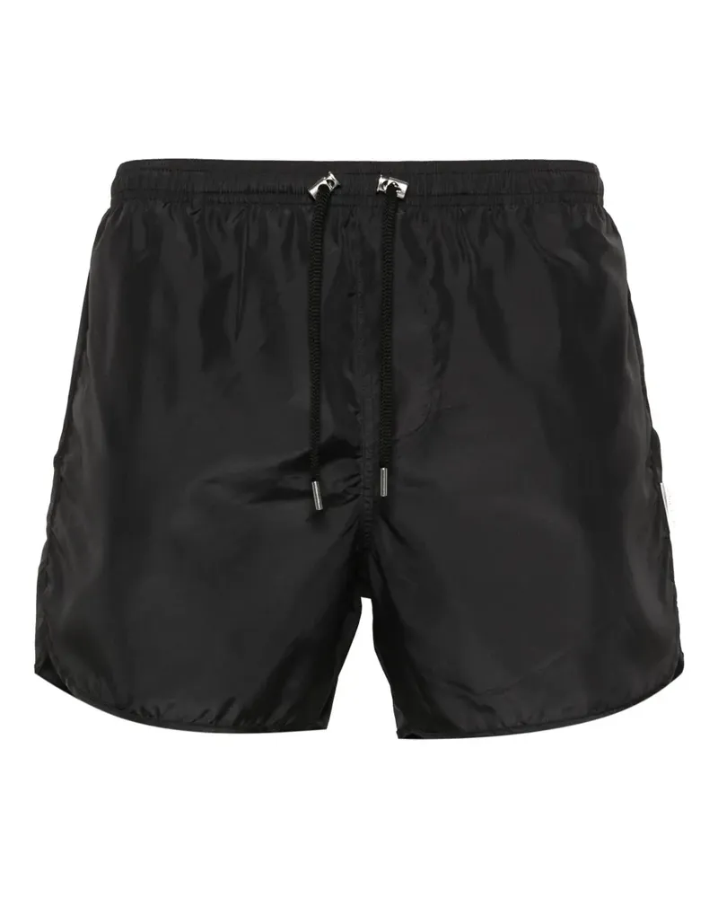 Neil Barrett Badeshorts mit Logo-Schild - Schwarz Schwarz