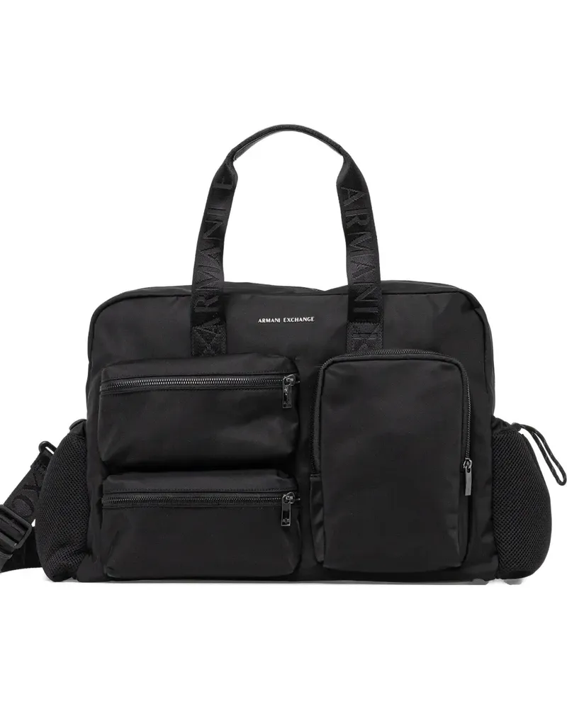 Armani Exchange logo-plaque holdall - Schwarz Schwarz