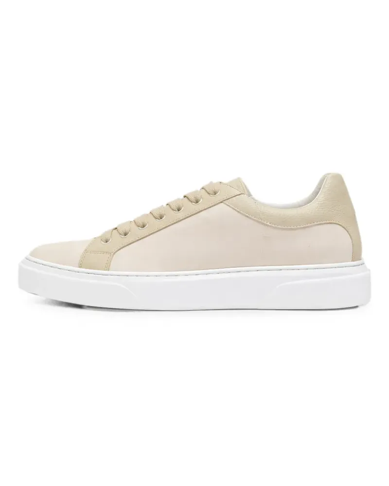 Pal Zileri panelled leather-trim sneakers - Nude Nude