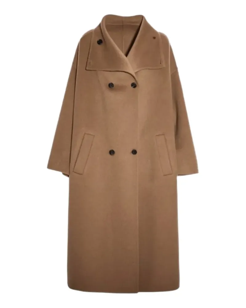 Malo double-breasted oversized coat - Braun Braun