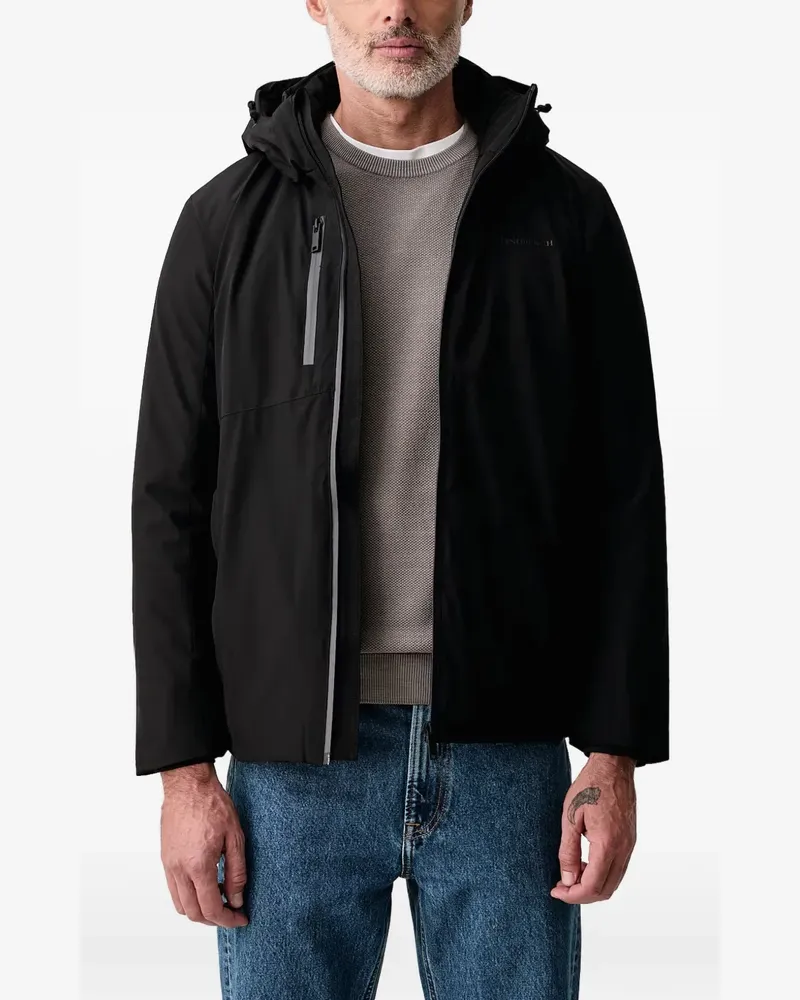 Lindbergh logo-print hooded jacket - Schwarz Schwarz