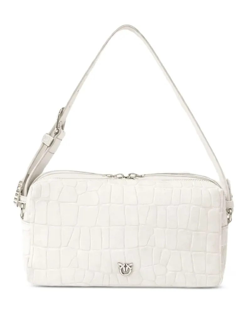 Pinko embossed silver detail shoulder bag - Weiß Weiß
