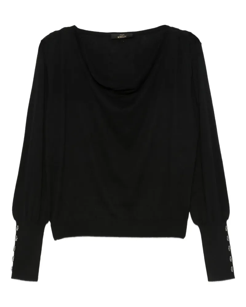 Twin-Set Bluse mit Knopfmanschetten - Schwarz Schwarz