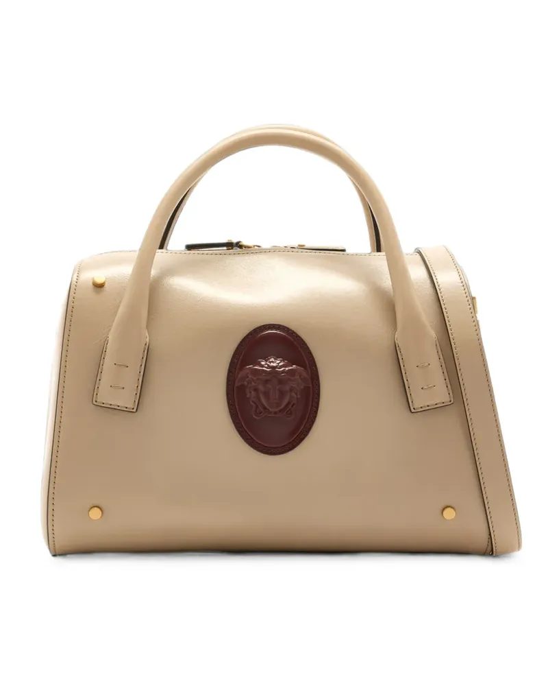 Versace medium Romy leather tote bag - Nude Nude