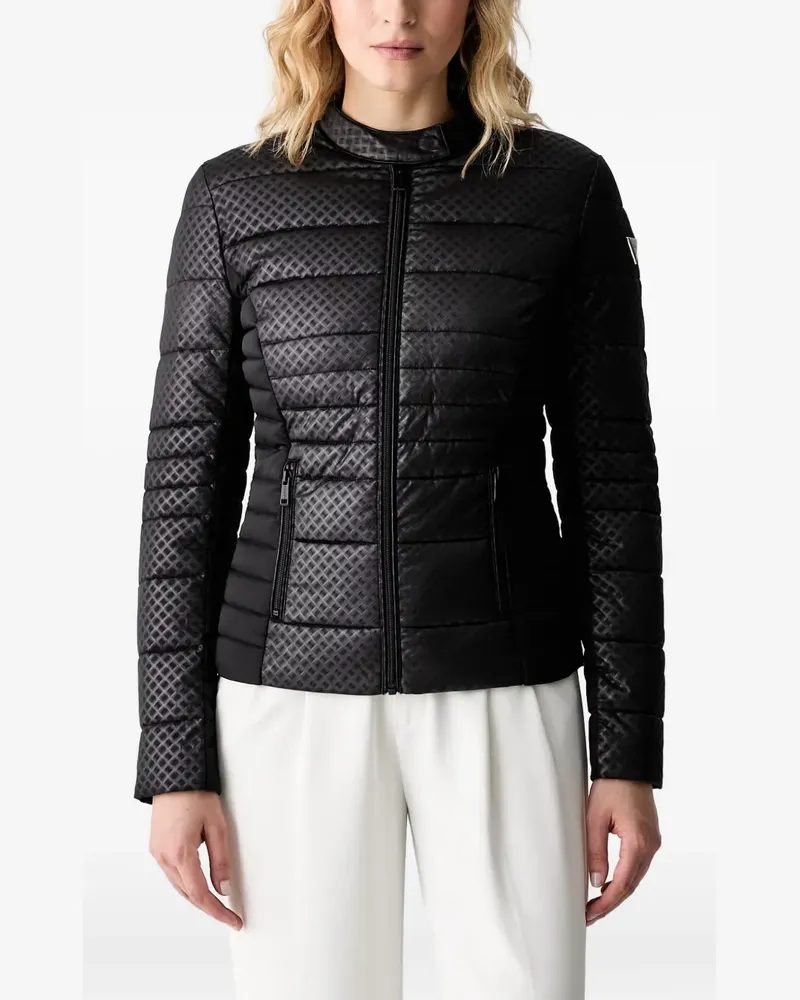 Guess quilted logo-patch puffer jacket - Schwarz Schwarz