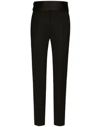 Dolce & Gabbana High-Waist-Hose mit Bügelfalten Schwarz