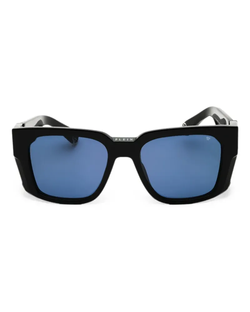 Philipp Plein Sonnenbrille mit eckigem Gestell - Schwarz Schwarz
