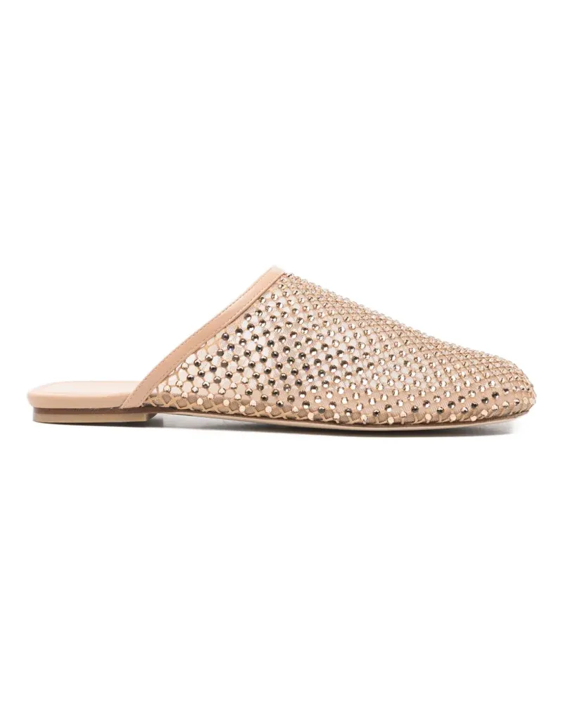 Stuart Weitzman Bareitall studded mules - Nude Nude