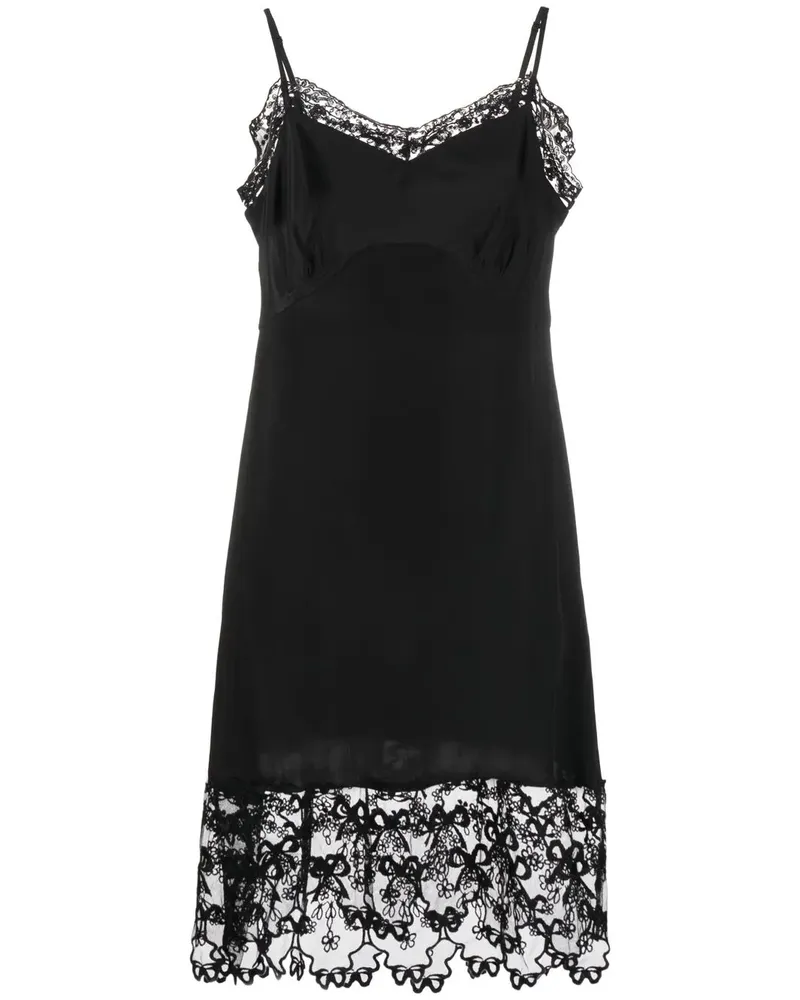 Simone Rocha Kleid mit Spitzensaum - Schwarz Schwarz