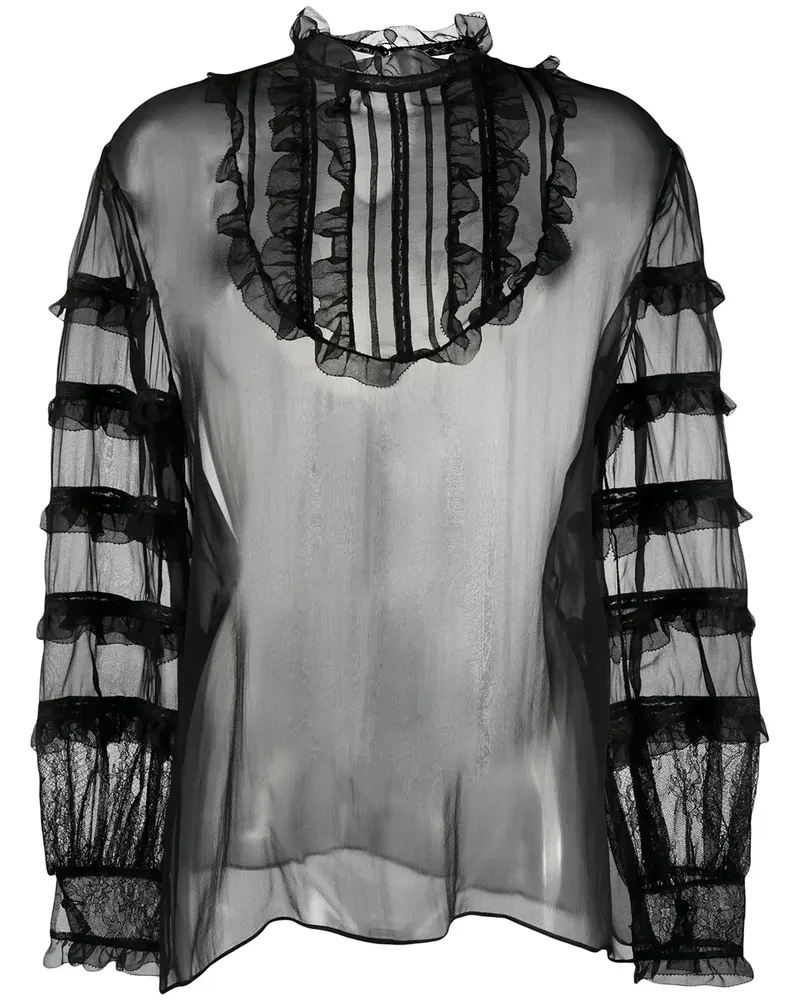 Valentino Garavani Bluse mit Sheer-Effekt - Schwarz Schwarz