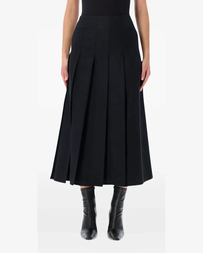 Studio Nicholson Fuse pleated A-line maxi skirt - Schwarz Schwarz