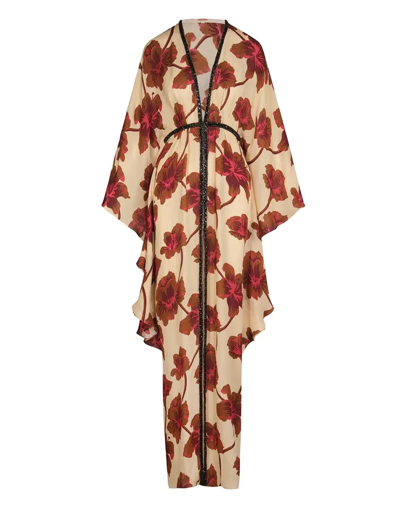 Johanna Ortiz Maxikleid mit Blumen-Print - Nude Nude