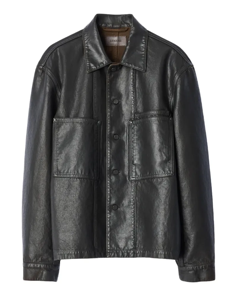 Christophe Lemaire Workwear Hemdjacke aus beschichtetem Denim - Braun Braun