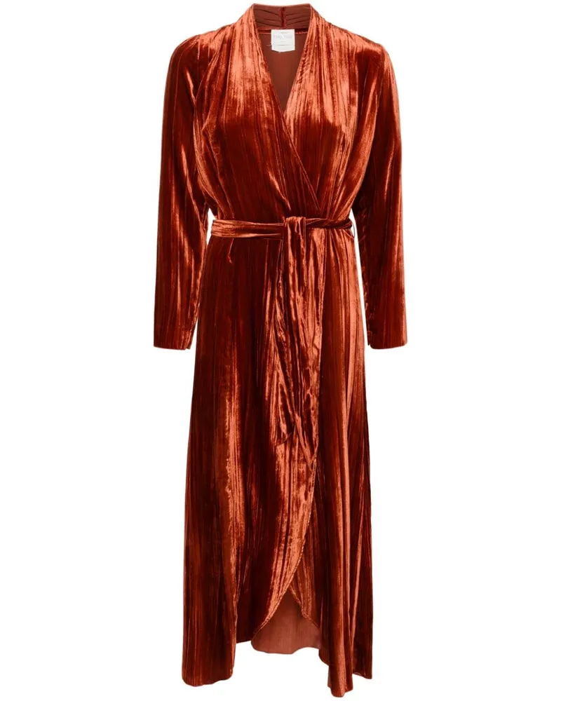 forte_forte Midikleid aus Samt - Orange Orange