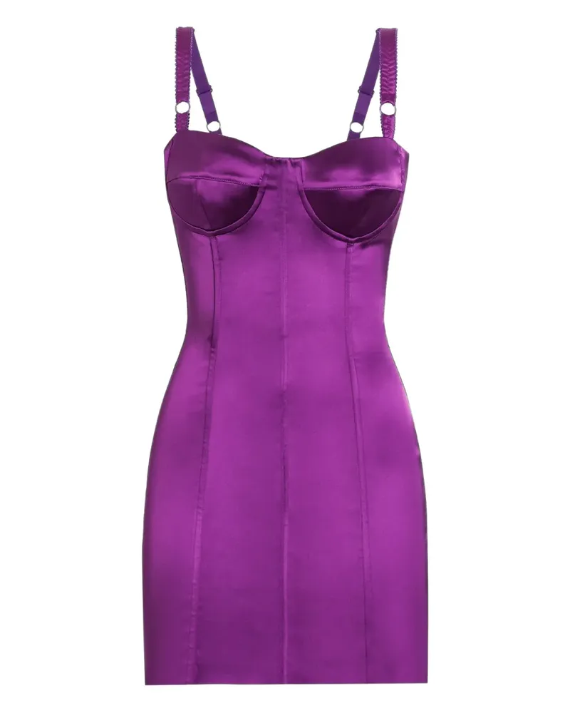 Dolce & Gabbana Bustier-Minikleid aus Satin - Violett Violett