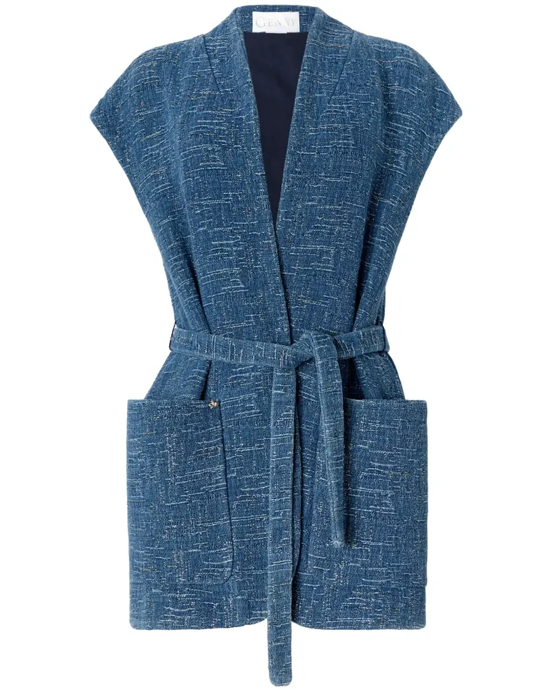 Genny Slub-Weste - Blau Blau