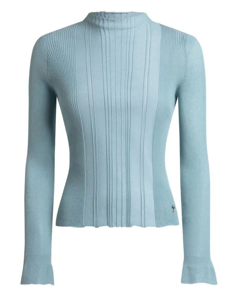 Etro raised-collar jacquard sweater - Blau Blau