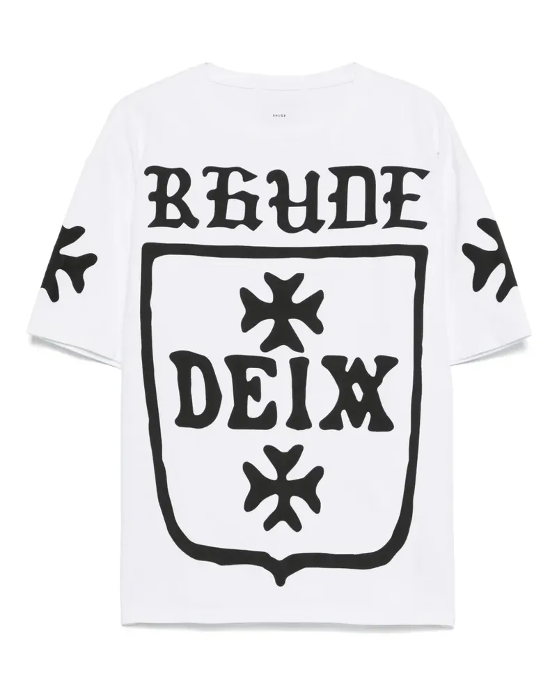 RHUDE T-Shirt mit Wappen-Print - Weiß Weiß