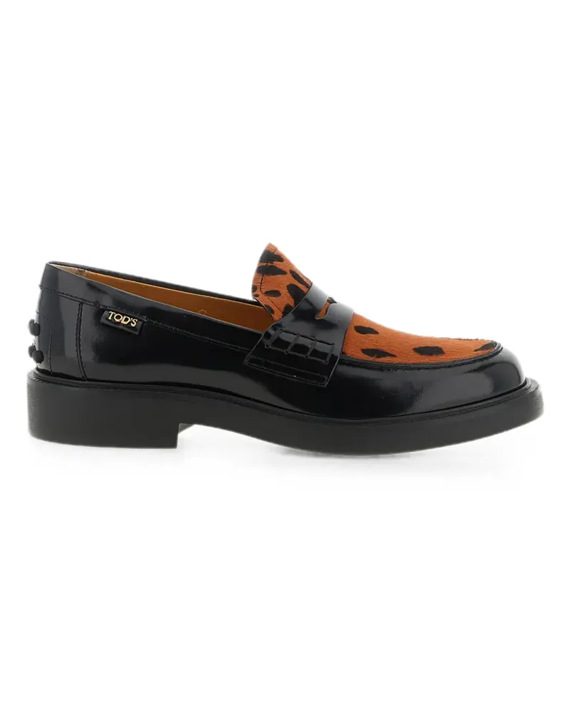 TOD'S animal-print Gommini loafers - Schwarz Schwarz
