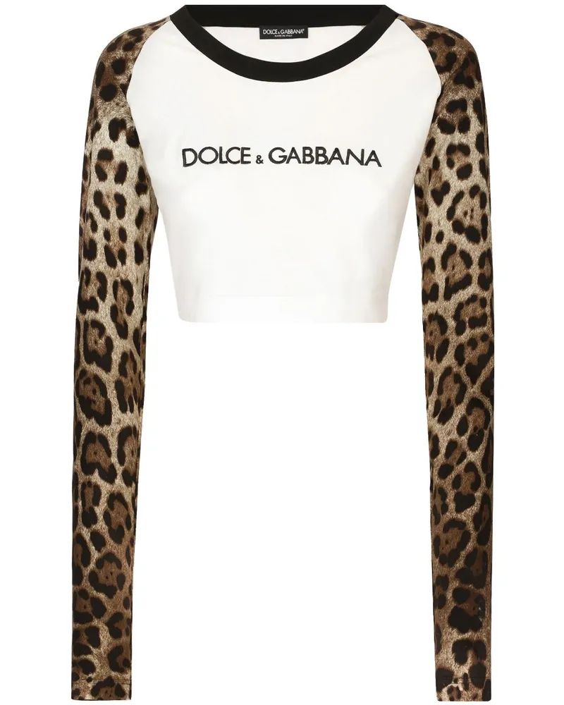 Dolce & Gabbana T-Shirt mit Leoparden-Print - Weiß Weiß
