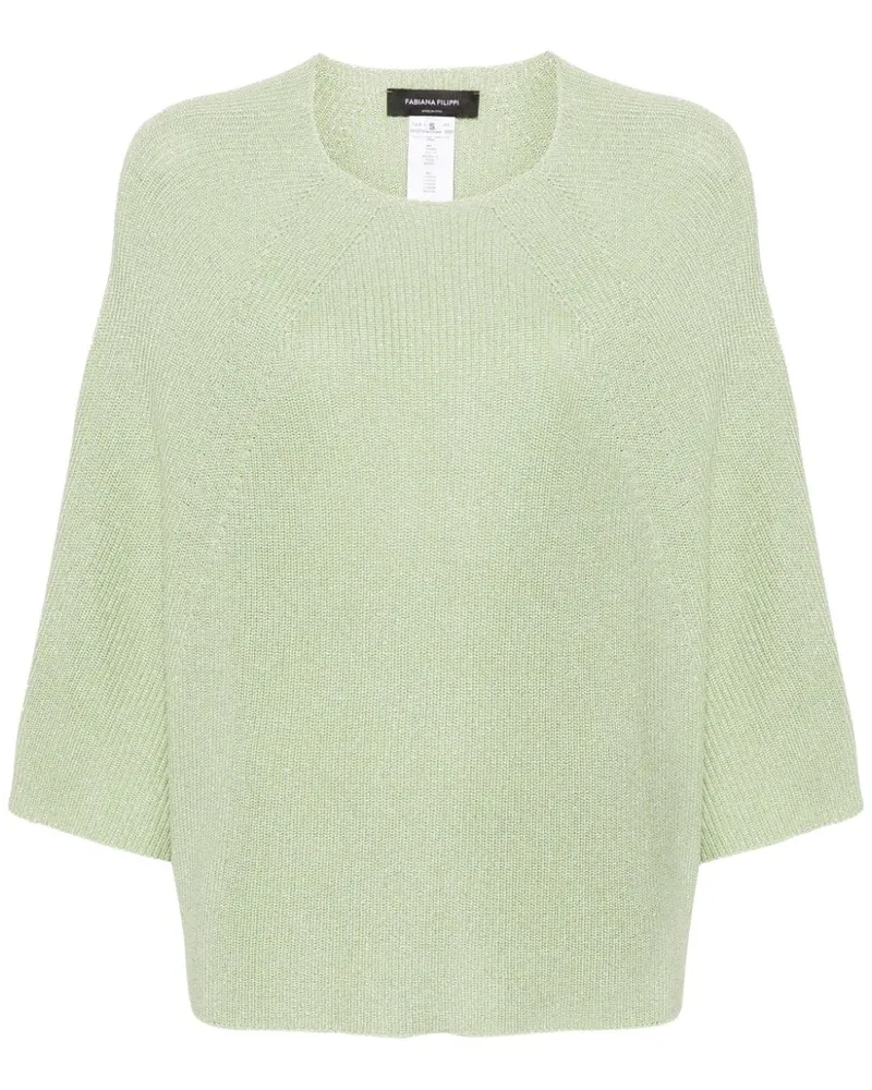Fabiana Filippi Metallic-Pullover mit kurzen Ärmeln - Grün Grün