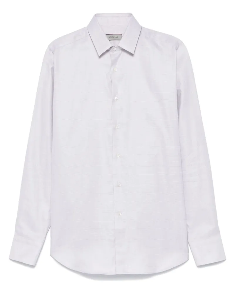 Canali Geometrisch gemustertes Hemd - Grau Grau