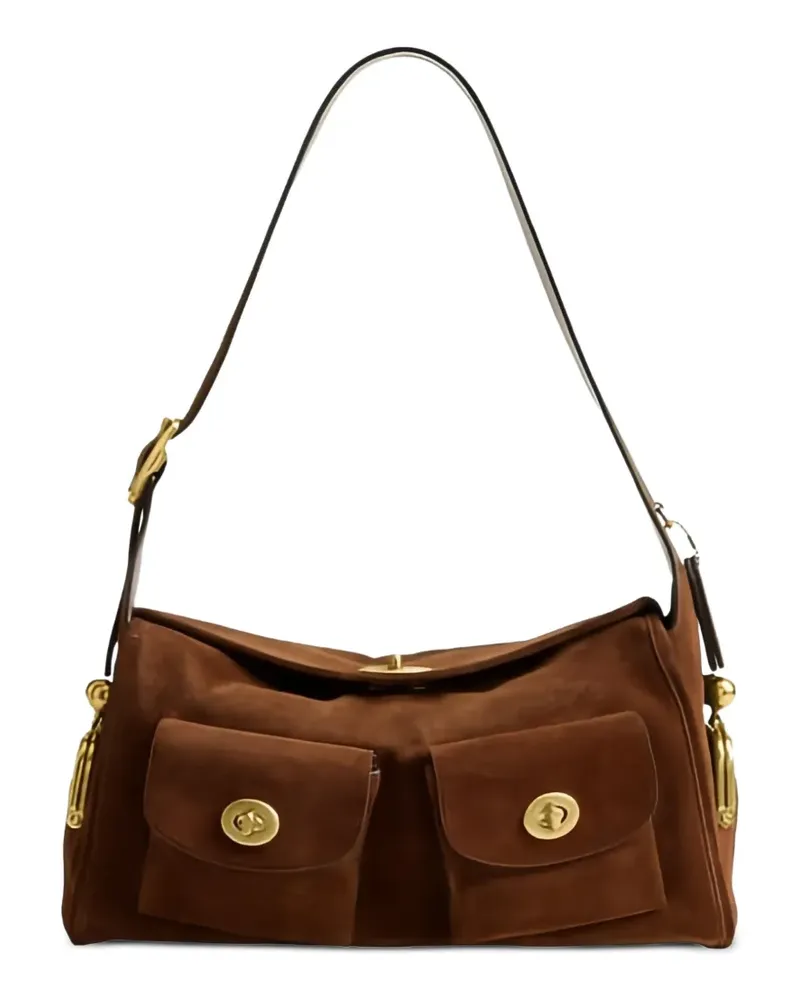 Coach Schultertasche mit Drehverschluss - Braun Braun