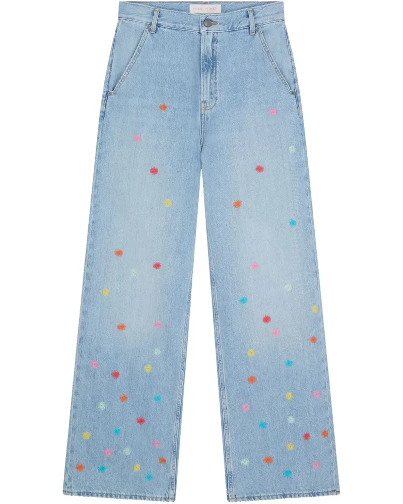 Mira Mikati Jeans mit Blumenstickerei - Blau Blau