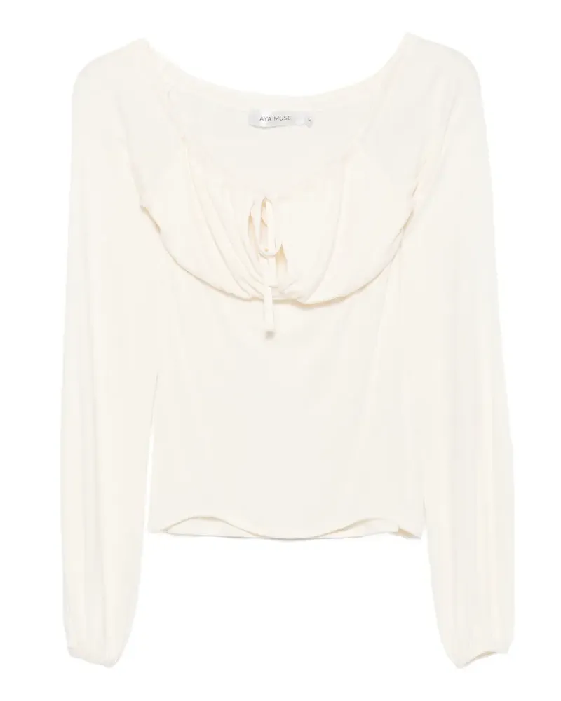 Aya Muse Elya Bluse mit Schleifenverschluss - Nude Nude