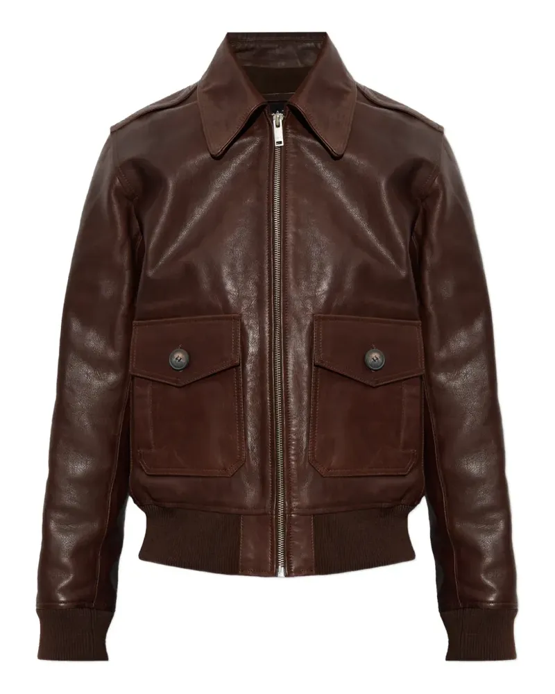A.P.C. short leather jacket - Braun Braun