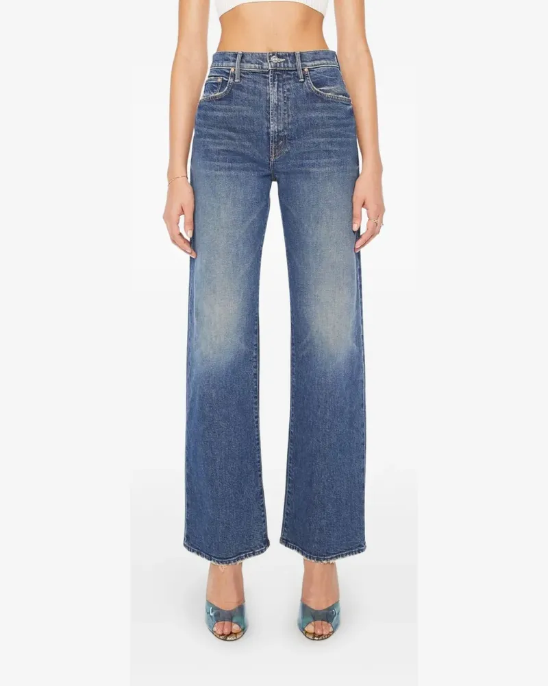 Mother The Lasso Sneak Jeans im Distressed-Look - Blau Blau