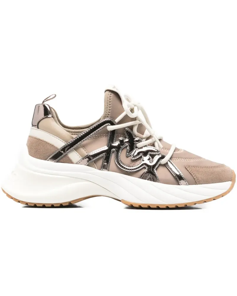 Pinko logo appliqué sneakers - Nude Nude
