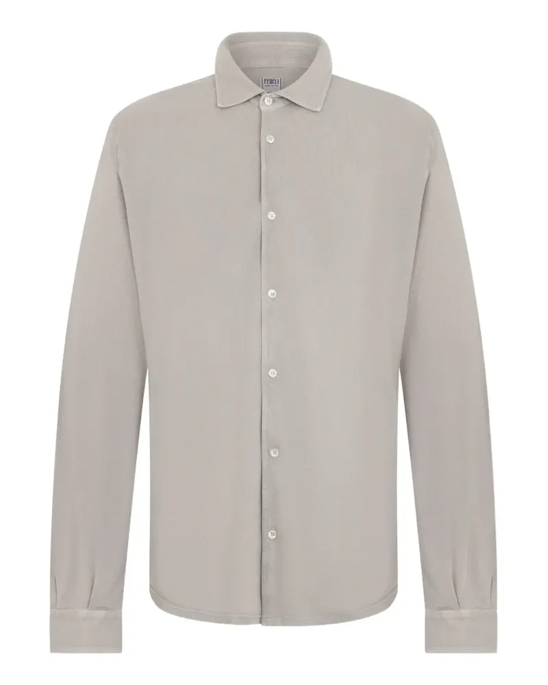 Fedeli button-up long-sleeve shirt - Grau Grau