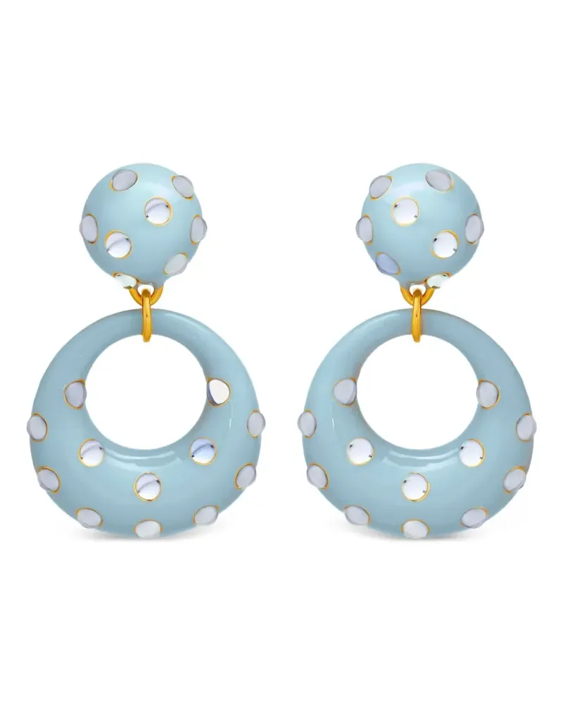 Oscar de la Renta Runde Stones Ohrringe - Blau Blau