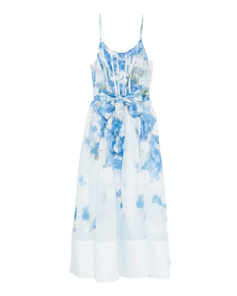 CENERE GB floral-print pleated dress - Weiß Weiß