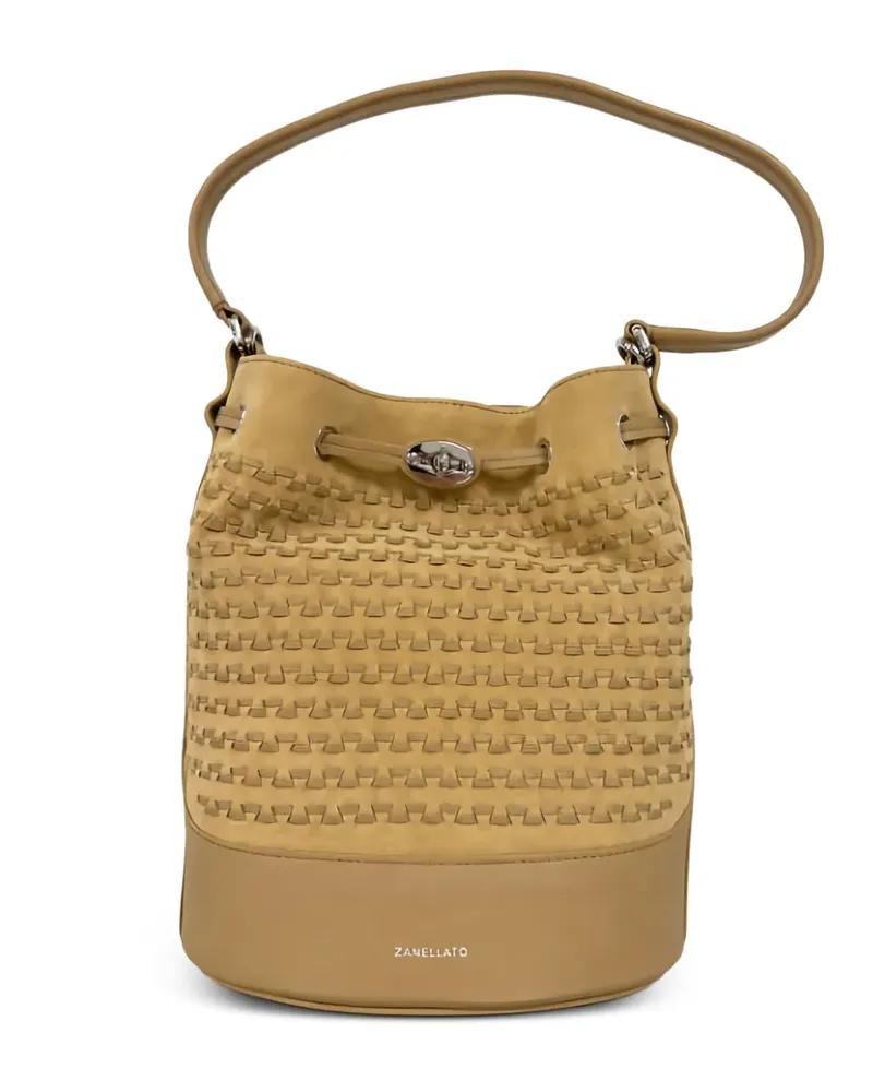 Zanellato woven-design bucket bag - Nude Nude