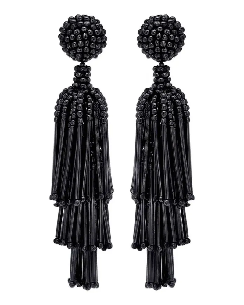 Oscar de la Renta Perlenohrringe mit Quaste - Schwarz Schwarz