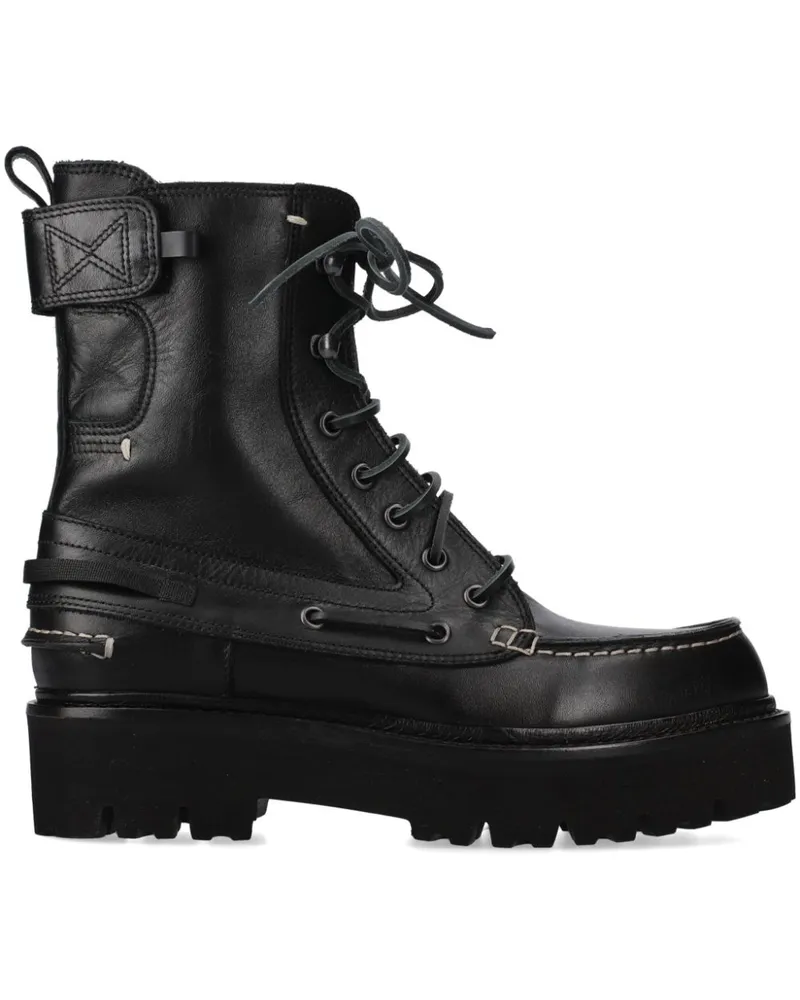 Premiata Klassische Schnürstiefel - Schwarz Schwarz