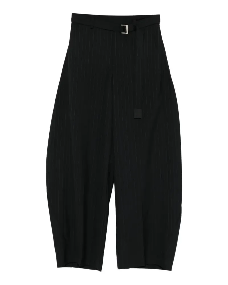 Sacai Hose mit Nadelstreifen und Schnalle - Schwarz Schwarz