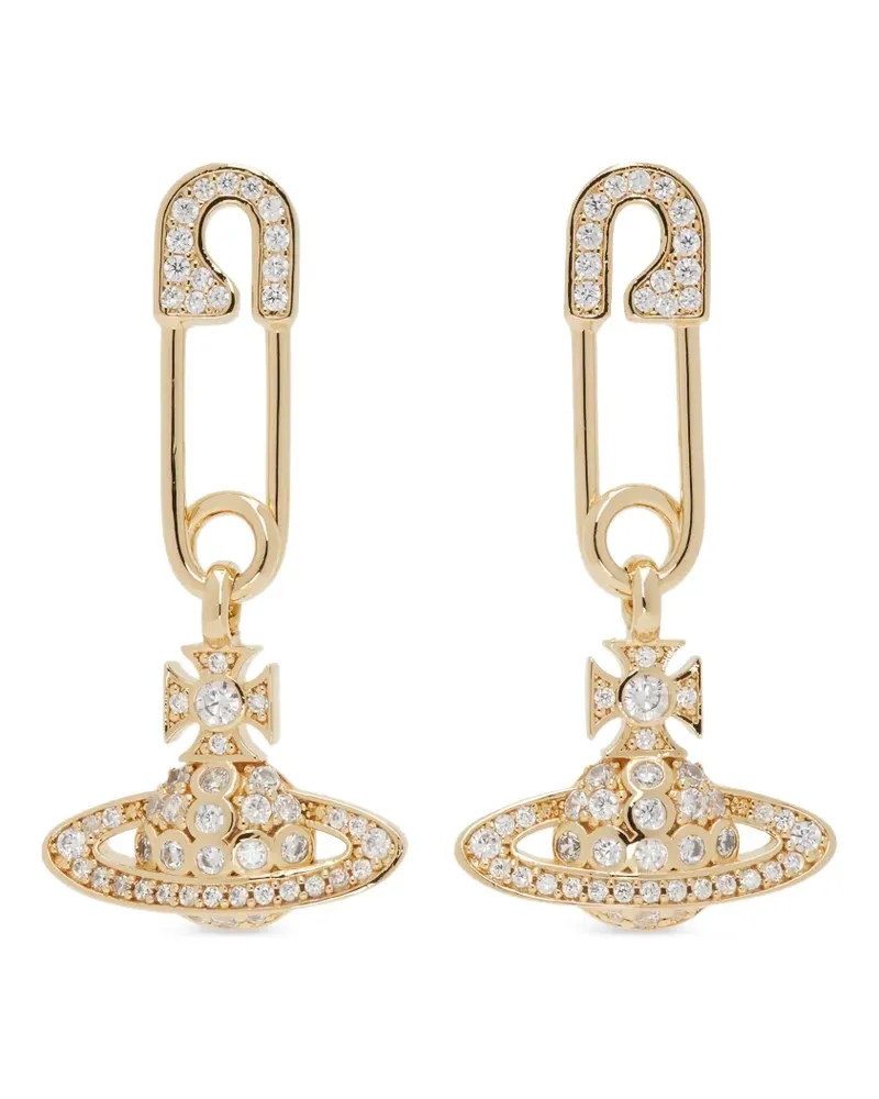 Vivienne Westwood orb safety pin earrings - Gold Gold