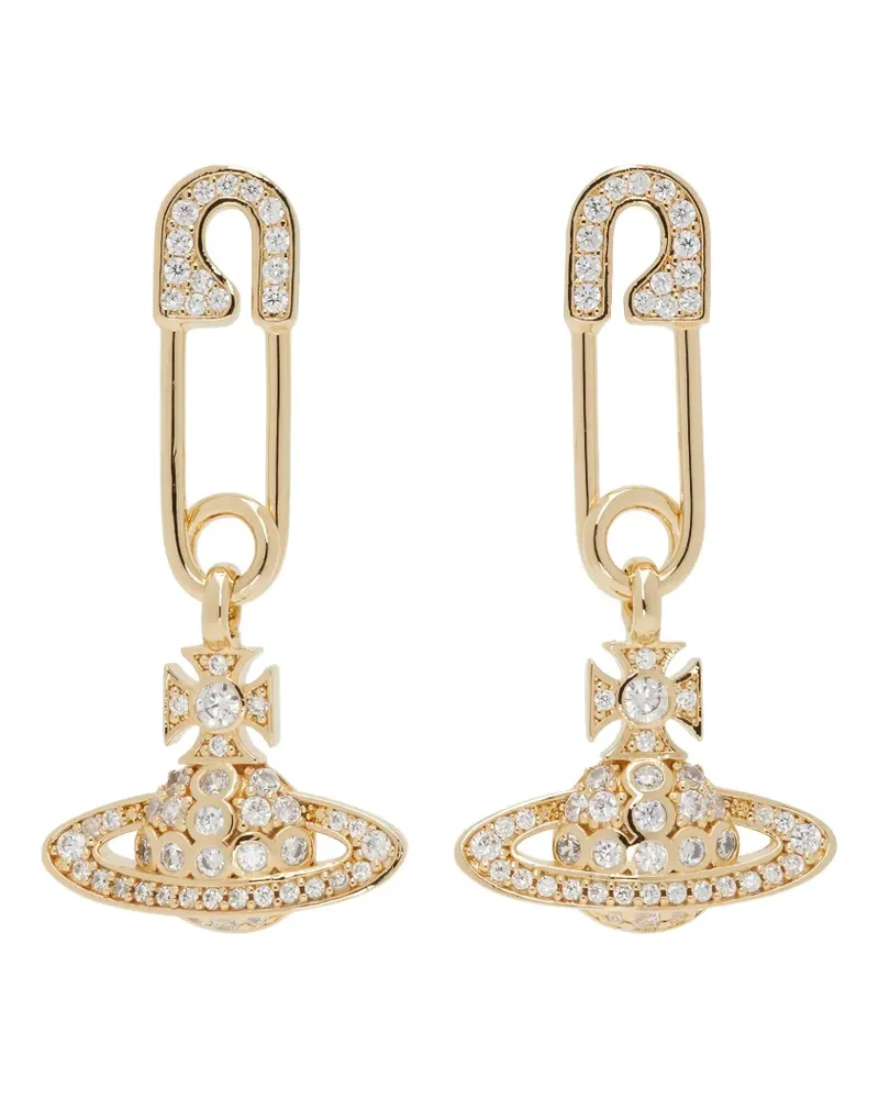 Vivienne Westwood orb safety pin earrings - Gold Gold