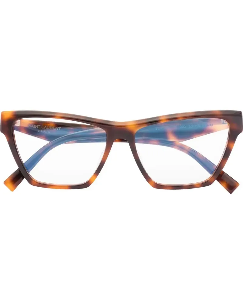 Saint Laurent Cat-Eye-Brille in Schildpattoptik - Braun Braun