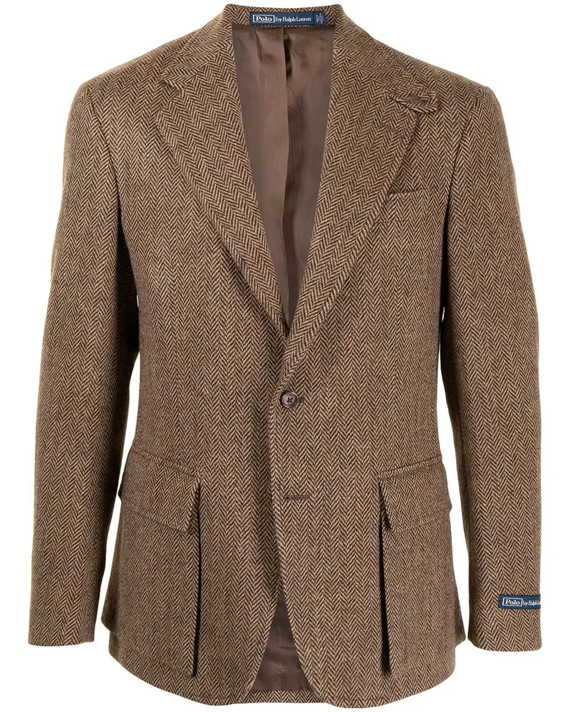 Ralph Lauren Sakko mit Fischgrätenmuster - Braun Braun