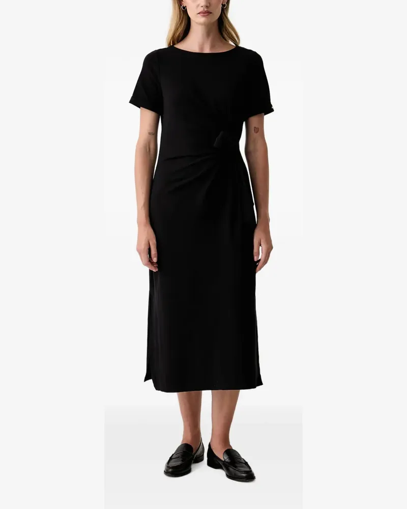 DKNY twist-detail side-slit midi dress - Schwarz Schwarz
