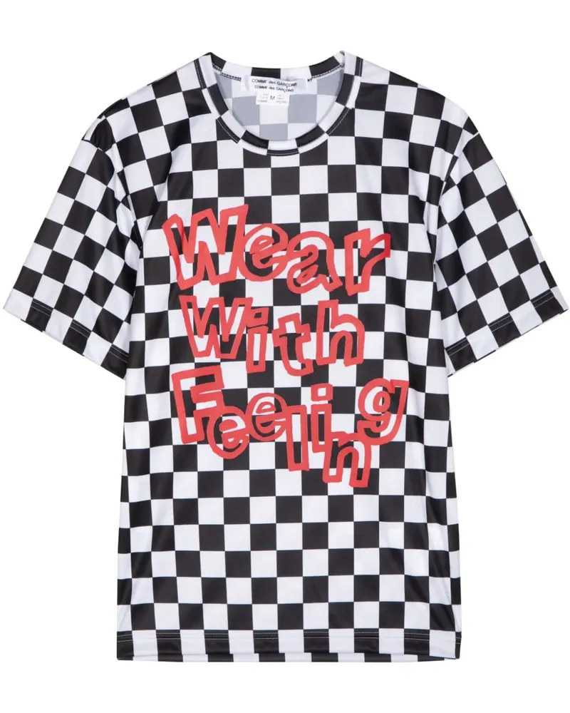 Comme des Garçons T-Shirt mit Schachbrettmuster - Schwarz Schwarz